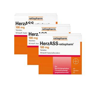 3 Packungen HERZASS-ratiopharm 100 mg Tabletten